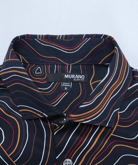 "Murano" All Over Print Tree Ring Pattern Shirt