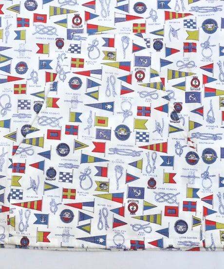 70s Signal Flag & Rope Knot Print Cotton Anorak