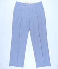 Seersucker pincheck two-pleat slacks