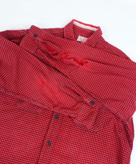 50s "BIG MIKE" Houndstooth printed flannel shirt Junk