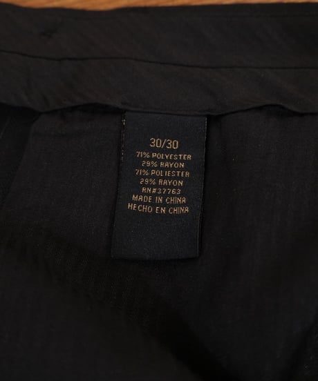 Black Striped Two-Pleated Slacks