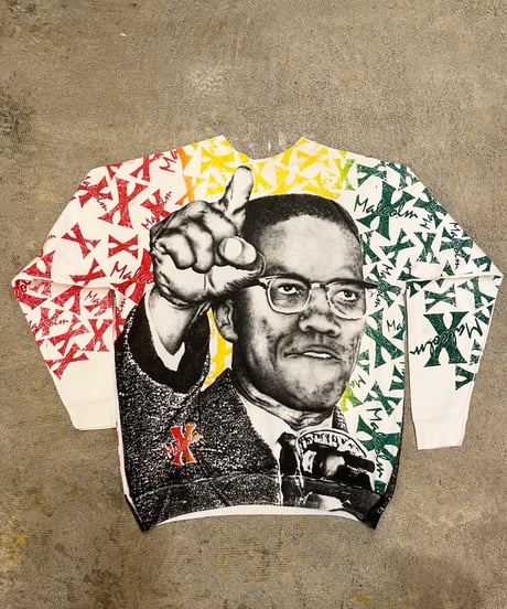 90s "Malcolm X" プリントスウェット / size XL