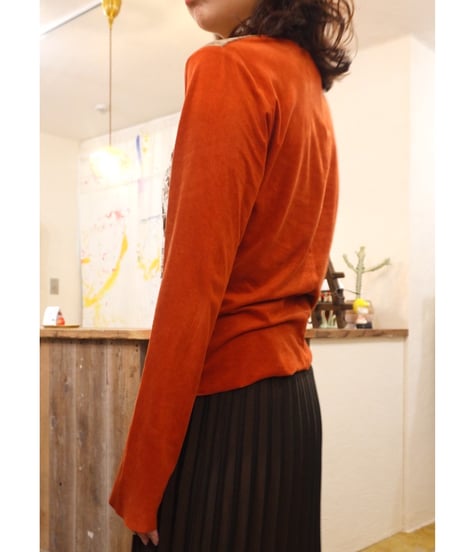 Mixed Fabric Stand Collar Top