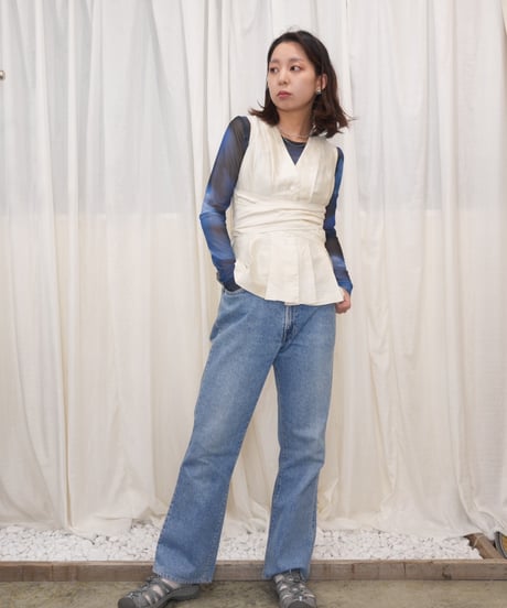 Cross-Wrap Silk Peplum Vest