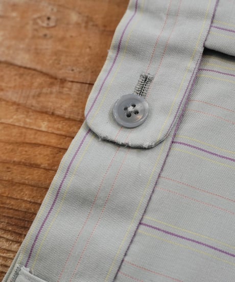 Light blue × Purple Striped Two-pleat Wide slacks