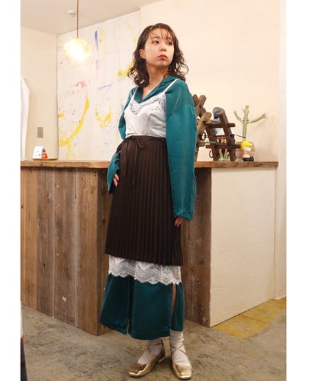 50s Brown Pleats Skirt