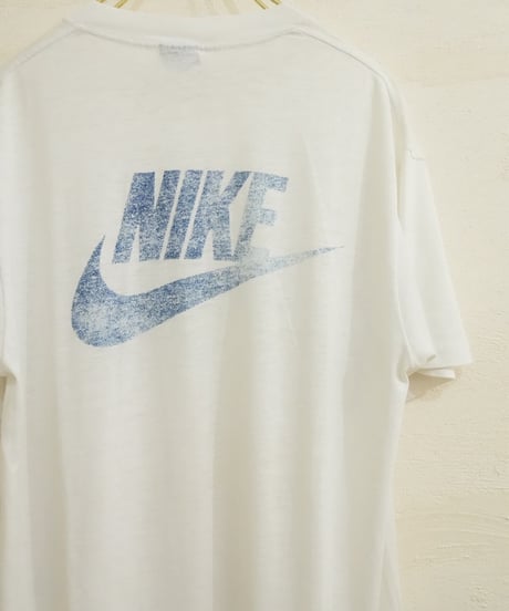 80s 『NIKE』 背面スウォッシュロゴ プリントTシャツ / size L