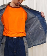 -70s Cyclist Ringer T-shirt / size L