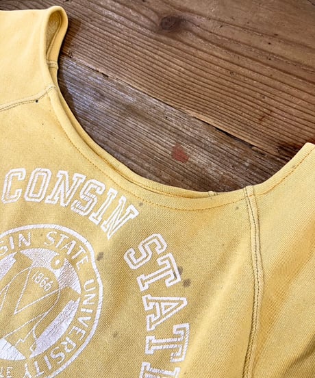 60s "WISCONSIN STATE UNIVERSITY" printed sweatshirt