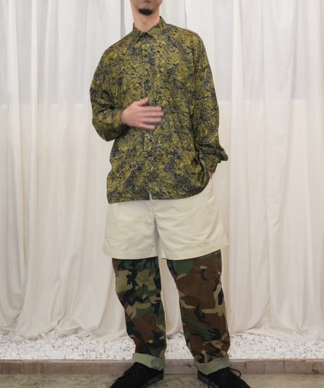 90s Gold-Thread Jacquard Art Shirt