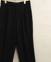 Black Striped Two-Pleated Slacks