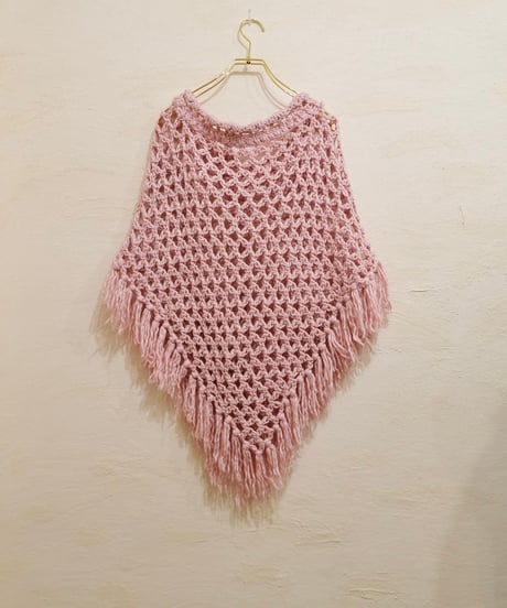 Cotton Candy Pink Yarn Poncho