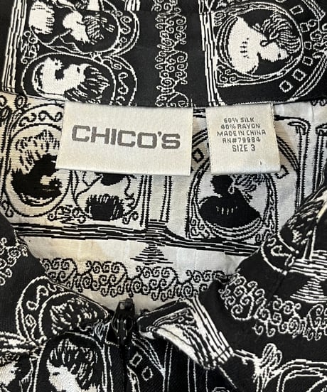 90s 『CHICO’S』　All-over pattern Silk jacket