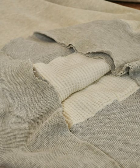 50s White x Gray Two-Tone Solid Double-Face Sweatshirt / size M程度