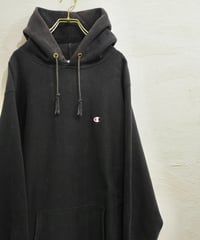 90s 『Champion』 "REVERSE WEAVE" スウェットパーカー 黒 無地 目付き / size XXL