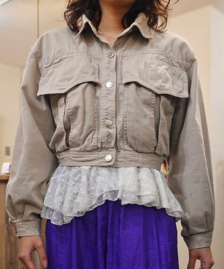 Cropped Volume Sleeve Jacket