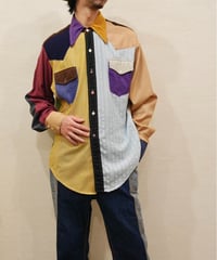 70s 『KENNINGTON』 Crazy pattern cotton shirt / size M 程度
