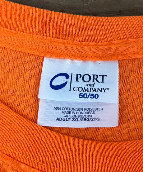 Fluorescent orange Big silhouette long sleeve T-shirt