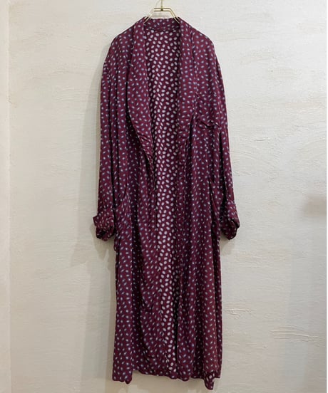 50-60s Small geometric pattern rayon gown