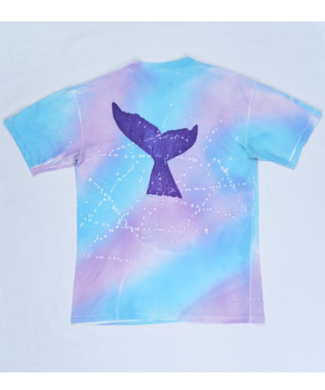 90s Whale Art Tie-Dye T-Shirt Made in USA / size L