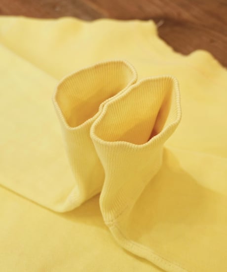 50-60s Yellow set-in sleeve plain sweatshirt