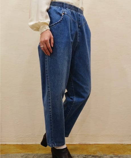 80s-90s Denim Tapered Easy Pants