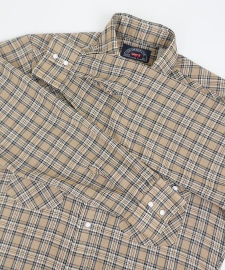 70s~ "Levi's Big E"Checkered pattern Western Shirt / size M
