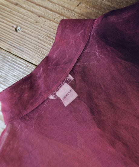 90s Bordeaux Sheer Silk Shirt
