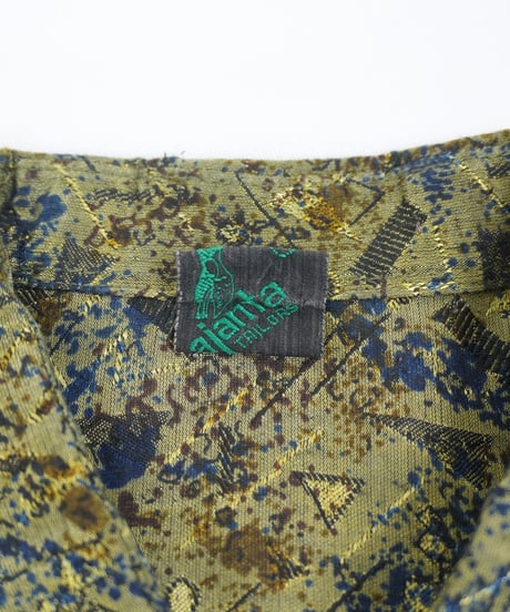 90s Gold-Thread Jacquard Art Shirt
