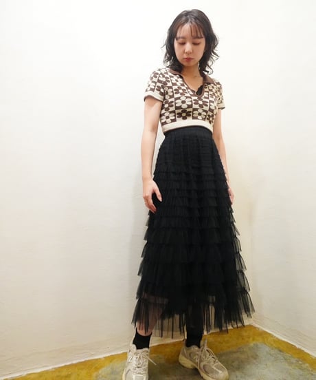Tiered Tulle Long Skirt