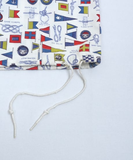70s Signal Flag & Rope Knot Print Cotton Anorak