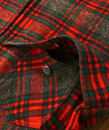 90s 『johnson woolen mills』 Red checked Wool jacket “Made in USA”