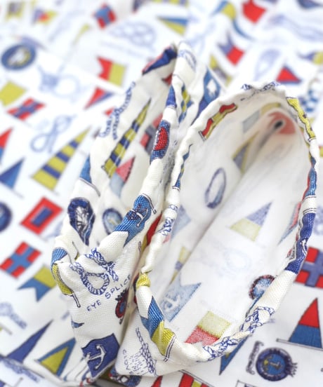 70s Signal Flag & Rope Knot Print Cotton Anorak
