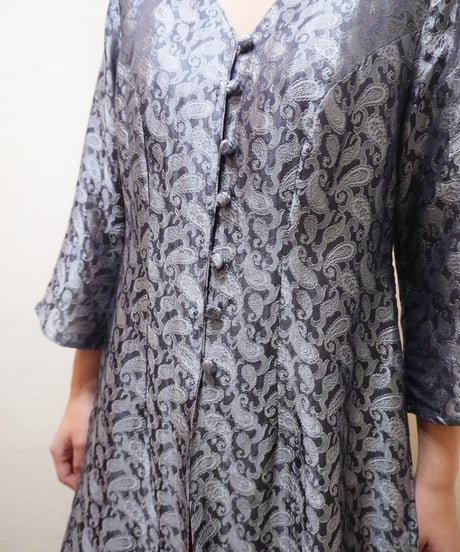 Silver Paisley China Dress