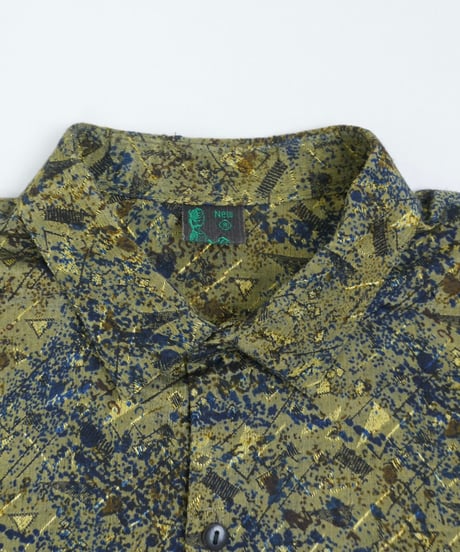 90s Gold-Thread Jacquard Art Shirt