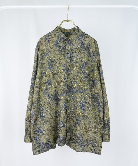 90s Gold-Thread Jacquard Art Shirt