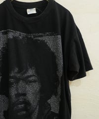 90s "Jimi Hendrix" タイポグラフィポートレートプリントTシャツ / size XL