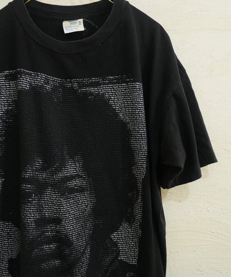 90s "Jimi Hendrix" タイポグラフィポートレートプリントTシャツ / size XL