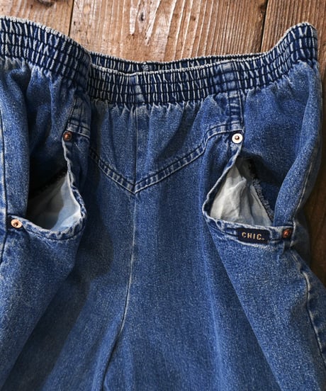 80s-90s Denim Tapered Easy Pants