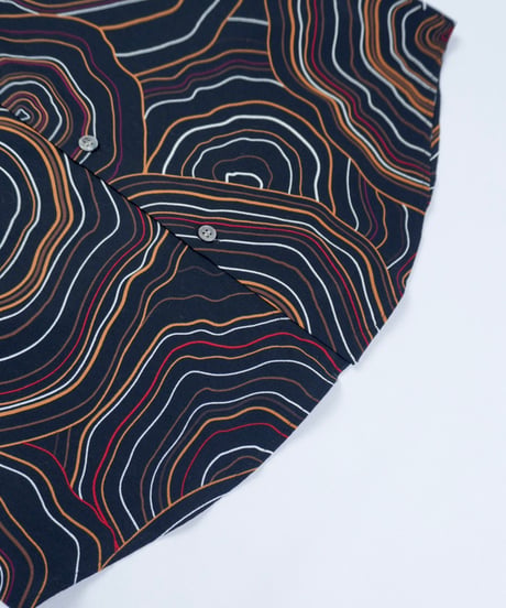 "Murano" All Over Print Tree Ring Pattern Shirt