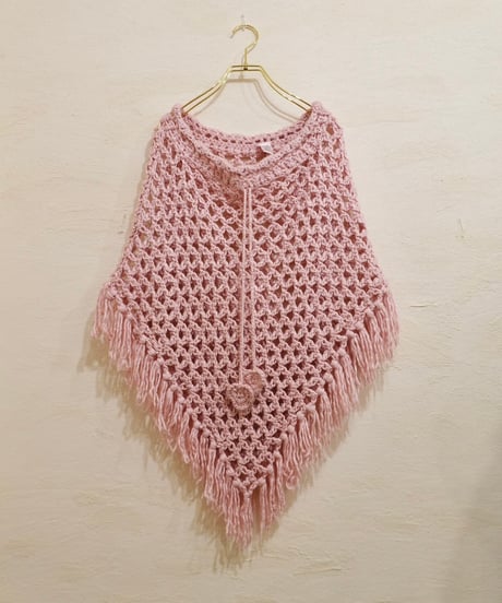 Cotton Candy Pink Yarn Poncho