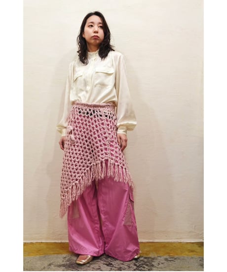 Cotton Candy Pink Yarn Poncho