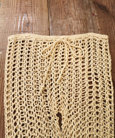 See-through Knit Flare Pants