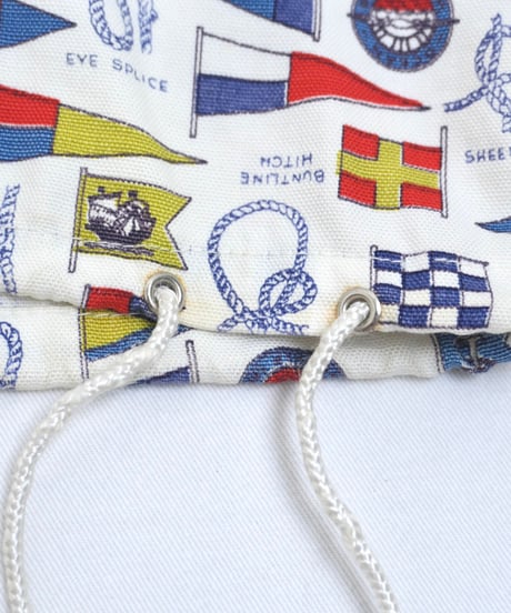 70s Signal Flag & Rope Knot Print Cotton Anorak