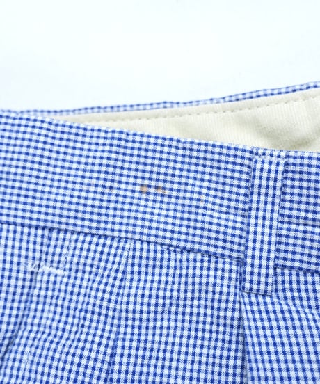 Seersucker pincheck two-pleat slacks