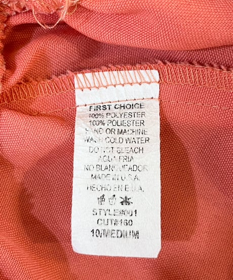 Pink polyester easy pants Made in USA