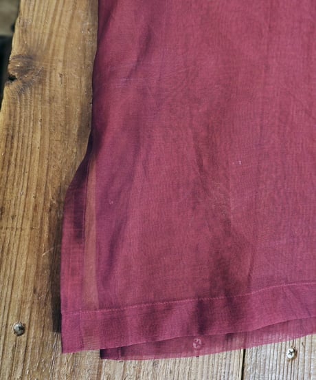 90s Bordeaux Sheer Silk Shirt