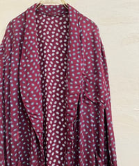 50-60s Small geometric pattern rayon gown