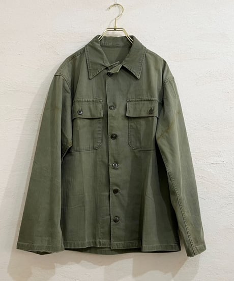 40-50s U.S.ARMY ヘリンボーンツイル ユーティリティシャツ / size S~M程度