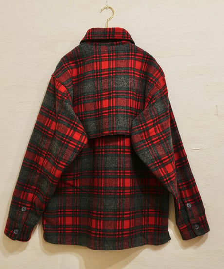 90s 『johnson woolen mills』 Red checked Wool jacket “Made in USA”